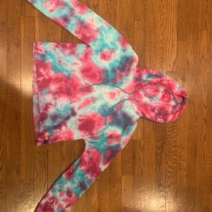 Aviator nation tie dye cropped hoodie